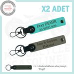 MiaWiki Kişisel Dokunuş Plaka ve İsim Yazılı Deri Anahtarlık, Standart, MH-KAN-MT-11723x2, Kül Gri-Turkuaz-yeşil, üniseks-yetişkin