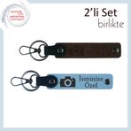 MiaWiki Kişisel İsimli 2'li Hediye Seti Anahtarlık, Standart, MH-KAN-39725x2, koyu kahve-gök mavi, üniseks-yetişkin