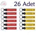MiaWiki Kişisel Mesajlı Deri Anahtarlık 26'lı Set, Standart, MH-KAN9121X26, Nar Çiçeği & Sarı, üniseks-yetişkin