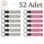 MiaWiki Kişisel Mesajlı Deri Anahtarlık 52'li Set, Standart, MH-KAN9046X52, Beyaz & Pembe, üniseks-yetişkin
