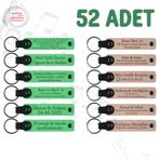MiaWiki Kişisel Mesajlı Deri Anahtarlık 52'li Set, Standart, MH-KAN9059X52, Fıstık Yeşili & Pudra, üniseks-yetişkin