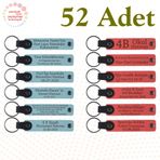 MiaWiki Kişisel Mesajlı Deri Hediyelik Anahtarlık, Standart, MH-KAN9068X52, Gök Mavi & Nar Çiçeği, üniseks-yetişkin
