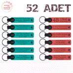 MiaWiki Kişisel Mesajlı Deri Hediyelik Anahtarlık, Standart, MH-KAN9078X52, Koyu Turkuaz & Nar Çiçeği, üniseks-yetişkin