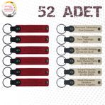 MiaWiki Kişisel Mesajlı Deri Hediyelik Anahtarlık, Standart, MH-KAN9099X52, Kırmızı & Sütlü Kahve, üniseks-yetişkin