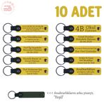 MiaWiki Kişisel Mesajlı Hatıra Deri Anahtarlık 10'lu Set, Standart, MH-KAN8593X10, Sarı & Yeşil, üniseks-yetişkin