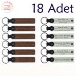 MiaWiki Kişisel Mesajlı Hediye Deri Anahtarlık 18'li Set, Standart, MH-KAN9011X18, Açık Kahve & Beyaz, üniseks-yetişkin