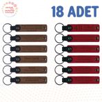 MiaWiki Kişisel Mesajlı Hediye Deri Anahtarlık 18'li Set, Standart, MH-KAN9016X18, Açık Kahve & Kırmızı, üniseks-yetişkin