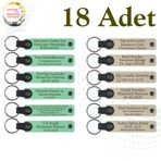 MiaWiki Kişisel Mesajlı Hediye Deri Anahtarlık 18'li Set, Standart, MH-KAN9036X18, Açık Yeşil & Sütlü Kahve, üniseks-yetişkin