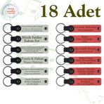 MiaWiki Kişisel Mesajlı Hediye Deri Anahtarlık 18'li Set, Standart, MH-KAN9045X18, Beyaz & Nar Çiçeği, üniseks-yetişkin