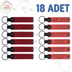 MiaWiki Kişisel Mesajlı Hediye Deri Anahtarlık 18'li Set, Standart, MH-KAN9095X18, Kırmızı & Nar Çiçeği, üniseks-yetişkin