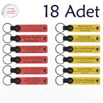 MiaWiki Kişisel Mesajlı Hediye Deri Anahtarlık 18'li Set, Standart, MH-KAN9121X18, Nar Çiçeği & Sarı, üniseks-yetişkin
