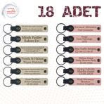 MiaWiki Kişisel Mesajlı Hediye Deri Anahtarlık 18'li Set, Standart, MH-KAN9138X18, Sütlü Kahve & Yavru Ağzı, üniseks-yetişkin