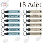 MiaWiki Kişisel Mesajlı Hediye Deri Anahtarlık 18'li Set, Tek Ebat, MH-KAN9072X18, Gök Mavi & Sütlü Kahve, üniseks-yetişkin