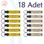 MiaWiki Kişisel Mesajlı Hediye Deri Anahtarlık 18'li Set, Tek Ebat, MH-KAN9134X18, Sarı & Sütlü Kahve, üniseks-yetişkin