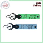 MiaWiki Kişisel Notalı Deri Anahtarlık Takımı, Standart, MH-KAN-35721x2, fıstık yeşil-gök mavi, üniseks-yetişkin