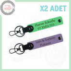 MiaWiki Kişisel Plaka ve İsim İçeren Motosiklet Anahtarlığı, Standart, MH-KAN-MT-4091x2, Mor Menekşe-Fıstık Yeşil, üniseks-yetişkin