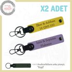 MiaWiki Kişisel Tasarımlı Plaka & İsim Anahtarlık, Standart, MH-KAN-MT-11891x2, Mor Menekşe-Sarı-yeşil, üniseks-yetişkin