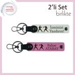 MiaWiki Kişisel Yazılı 2'li Anahtarlık Boks Temalı, Standart, MH-KAN-39984x2, beyaz-pembe, üniseks-yetişkin