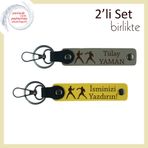 MiaWiki Kişisel Yazılı Anahtarlık Seti Boks Temalı, Standart, MH-KAN-40195x2, kül gri-sarı, üniseks-yetişkin