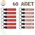MiaWiki Kişisel Yazılı Deri Anahtarlık 60'lı Set, Standart, MH-KAN9124X60, Nar Çiçeği & Yavru Ağzı, üniseks-yetişkin