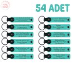 MiaWiki Kişisel Yazılı Deri Hediyelik Anahtarlık, 54'lü Set, MH-KAN8594X54, Turkuaz, üniseks-yetişkin