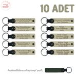 MiaWiki Kişiselleştirilebilir Deri Anahtarlık 10'lu Set, Standart, MH-KAN8538X10, Sütlü Kahve & Yeşil, üniseks-yetişkin