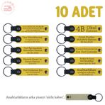 MiaWiki Kişiselleştirilebilir Deri Anahtarlık 10'lu Set, Standart, MH-KAN8592X10, Sarı & Sütlü Kahve, üniseks-yetişkin