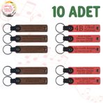 MiaWiki Kişiselleştirilebilir Deri Anahtarlık 10'lu Set, Standart, MH-KAN9018X10, Açık Kahve & Nar Çiçeği, üniseks-yetişkin