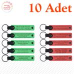 MiaWiki Kişiselleştirilebilir Deri Anahtarlık 10'lu Set, Standart, MH-KAN9057X10, Fıstık Yeşili & Nar Çiçeği, üniseks-yetişkin
