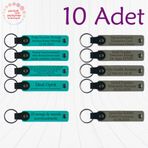 MiaWiki Kişiselleştirilebilir Deri Anahtarlık 10'lu Set, Standart, MH-KAN9075X10, Koyu Turkuaz & Kül Gri, üniseks-yetişkin