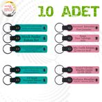 MiaWiki Kişiselleştirilebilir Deri Anahtarlık 10'lu Set, Standart, MH-KAN9079X10, Koyu Turkuaz & Pembe, üniseks-yetişkin