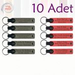 MiaWiki Kişiselleştirilebilir Deri Anahtarlık 10'lu Set, Standart, MH-KAN9087X10, Kül Gri & Nar Çiçeği, üniseks-yetişkin