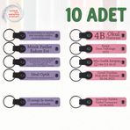 MiaWiki Kişiselleştirilebilir Deri Anahtarlık 10'lu Set, Standart, MH-KAN9113X10, Mor Menekşe & Pembe, üniseks-yetişkin