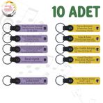 MiaWiki Kişiselleştirilebilir Deri Anahtarlık 10'lu Set, Standart, MH-KAN9115X10, Mor Menekşe & Sarı, üniseks-yetişkin
