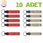 MiaWiki Kişiselleştirilebilir Deri Anahtarlık 10'lu Set, Standart, MH-KAN9122X10, Nar Çiçeği & Sütlü Kahve, üniseks-yetişkin