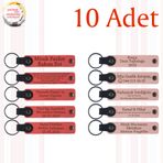 MiaWiki Kişiselleştirilebilir Deri Anahtarlık 10'lu Set, Standart, MH-KAN9124X10, Nar Çiçeği & Yavru Ağzı, üniseks-yetişkin