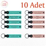 MiaWiki Kişiselleştirilebilir Deri Anahtarlık 10'lu Set, Standart, MH-KAN9139X10, Turkuaz & Yavru Ağzı, üniseks-yetişkin