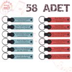 MiaWiki Kişiselleştirilebilir Deri Anahtarlık 58'li Set, Standart, MH-KAN9068X58, Gök Mavi & Nar Çiçeği, üniseks-yetişkin