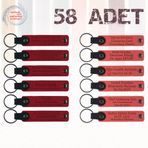 MiaWiki Kişiselleştirilebilir Deri Anahtarlık 58'li Set, Standart, MH-KAN9095X58, Kırmızı & Nar Çiçeği, üniseks-yetişkin