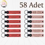 MiaWiki Kişiselleştirilebilir Deri Anahtarlık 58'li Set, Standart, MH-KAN9124X58, Nar Çiçeği & Yavru Ağzı, üniseks-yetişkin