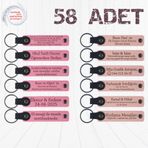 MiaWiki Kişiselleştirilebilir Deri Anahtarlık 58'li Set, Standart, MH-KAN9129X58, Pembe & Yavru Ağzı, üniseks-yetişkin