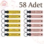 MiaWiki Kişiselleştirilebilir Deri Anahtarlık 58'li Set, Standart, MH-KAN9136X58, Sarı & Yavru Ağzı, üniseks-yetişkin