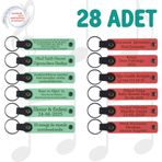MiaWiki Kişiselleştirilebilir Yazılı Deri Anahtarlık, Standart, MH-KAN9032X28, Açık Yeşil & Nar Çiçeği, üniseks-yetişkin