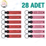 MiaWiki Kişiselleştirilebilir Yazılı Deri Anahtarlık, Standart, MH-KAN9119X28, Nar Çiçeği & Pembe, üniseks-yetişkin