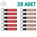 MiaWiki Kişiselleştirilebilir Yazılı Deri Anahtarlık, Standart, MH-KAN9120X28, Nar Çiçeği & Pudra, üniseks-yetişkin