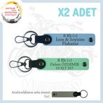 MiaWiki Kişiselleştirilmiş Motosiklet Anahtarlık, Standart, MH-KAN-MT-8311x2, Yeşil-Gök Mavi-gri, üniseks-yetişkin