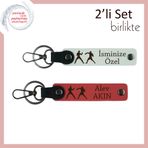 MiaWiki Kişiye Özel Anahtarlık Seti Boks Eldiven, Standart, MH-KAN-39983x2, beyaz-nar çiçeği, üniseks-yetişkin