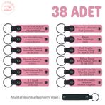 MiaWiki Kişiye Özel Deri Anahtarlık Pembe Siyah, Standart, MH-KAN8579X38, Pembe & Siyah, üniseks-yetişkin