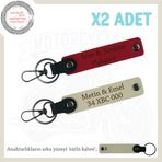 MiaWiki Kişiye Özel İsim ve Plaka Yazılı Anahtarlık, Standart, MH-KAN-MT-11782x2, Kırmızı-Sütlü Kahve-sütlü kahve, üniseks-yetişkin