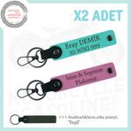 MiaWiki Kişiye Özel İsim ve Plaka Yazılı Anahtarlık, Standart, MH-KAN-MT-12043x2, Pembe-Turkuaz-yeşil, üniseks-yetişkin